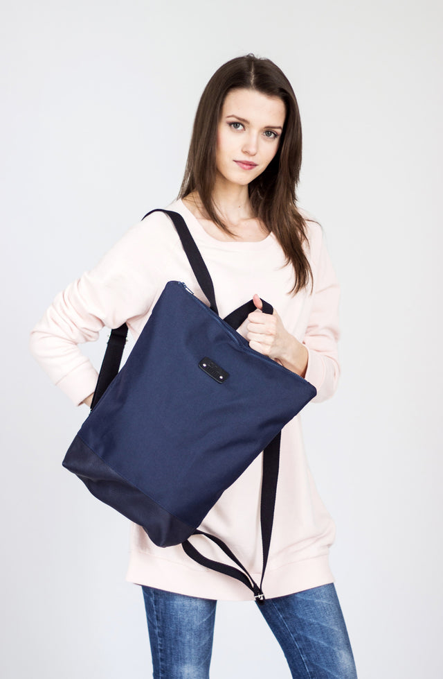 Backpack Blue Leather - Muni