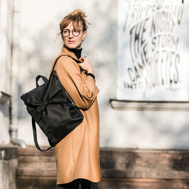 Women's Backpack Black Bow - Muni