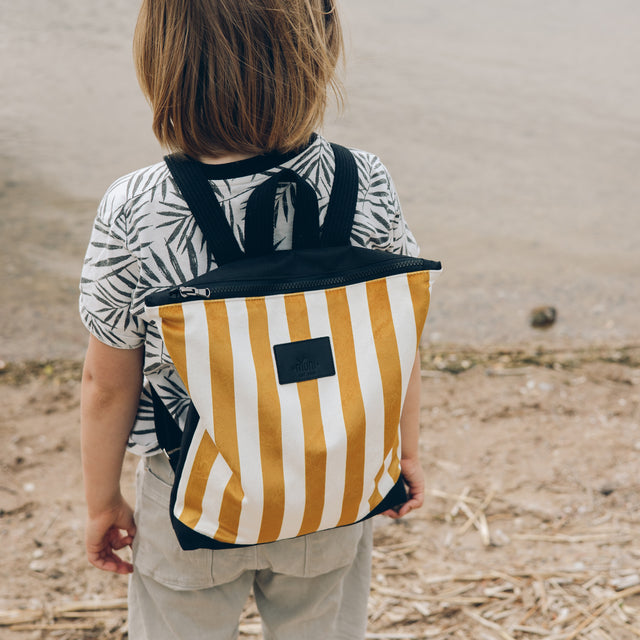 Striped Backpack yellow and white