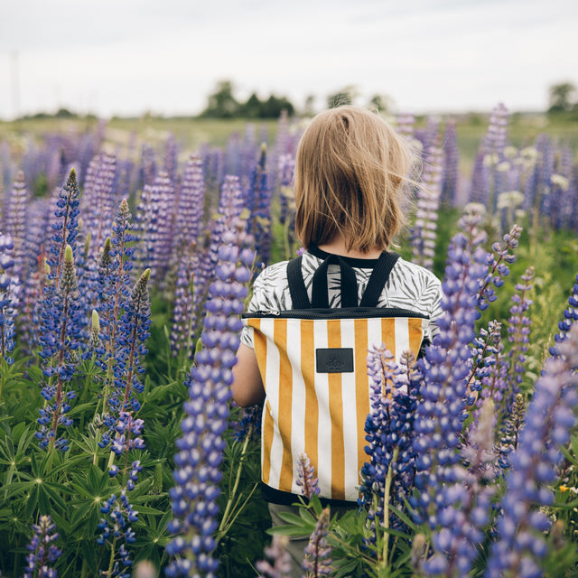 Striped Backpack yellow and white