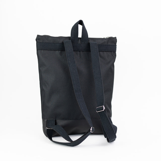 Backpack with black leather