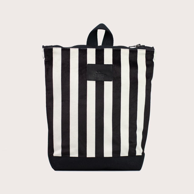 Kids Striped Backpack black and white  - Muni