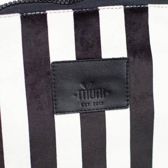 Kids Striped Backpack black and white  - Muni