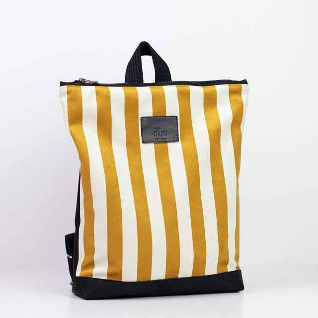 Kids Striped Backpack yellow and white - Muni