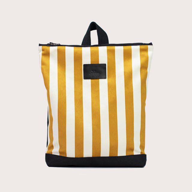 Kids Striped Backpack yellow and white - Muni