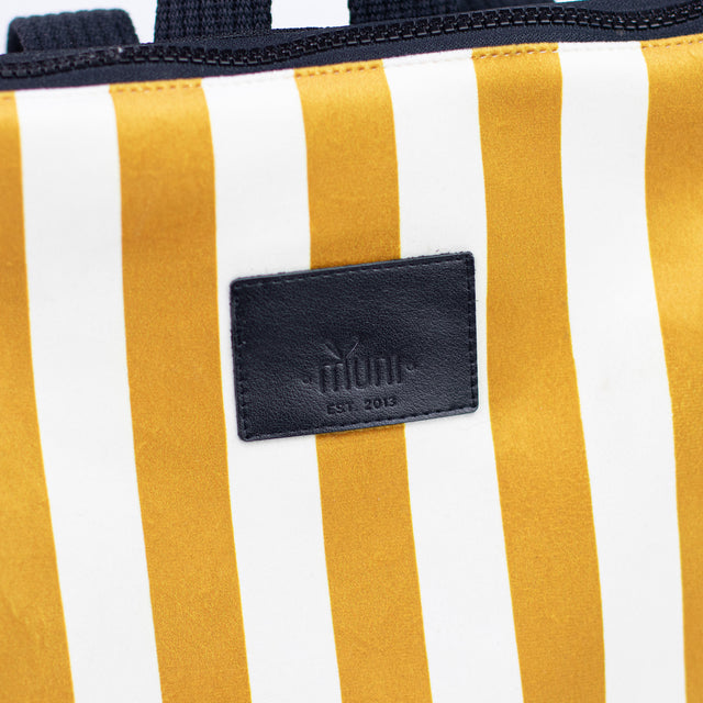 Kids Striped Backpack yellow and white - Muni
